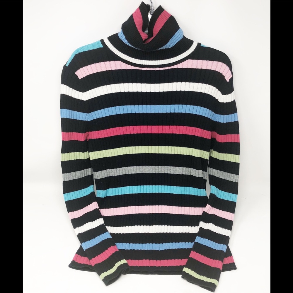 NEW TALBOTS Lucia Striped Long Sleeved Turtleneck - Picture 2 of 6